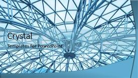  Presentation with buildings - Presentation design featuring aluminium - construction of modern buildings background and a light blue colored foreground