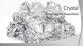  Presentation with aluminium - PPT theme consisting of aluminium - crumpled foil background and a white colored foreground