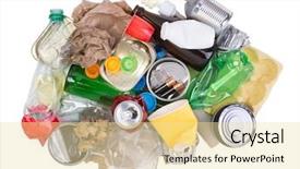  Presentation with recycling - Cool new slides with aluminium - pile of rubbish prepared backdrop and a blonde colored foreground