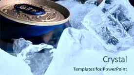  Presentation with aluminium - Beautiful slide set featuring aluminium cans of beer backdrop and a cool aqua colored foreground