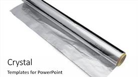  Presentation with aluminium - Audience pleasing presentation consisting of aluminium foil roll for wrapping backdrop and a white colored foreground
