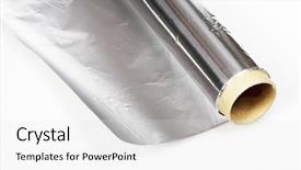  Presentation with aluminium - Audience pleasing PPT layouts consisting of aluminium foil roll isolated backdrop and a white colored foreground