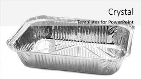  Presentation with aluminium - Colorful slide set enhanced with aluminium foil tray backdrop and a light gray colored foreground