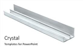  Presentation with aluminium - Amazing slides having aluminium profile isolated on white backdrop and a white colored foreground