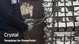  Presentation with sheet metal - Audience pleasing theme consisting of aluminium sheet metal profile backdrop and a dark gray colored foreground