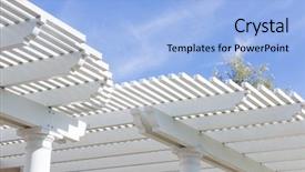  Presentation with blue sky - Theme with aluminum - beautiful house patio cover background and a light blue colored foreground