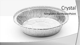  Presentation with food white - Slide set enhanced with aluminum - food foil plate on white background and a light gray colored foreground