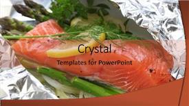  Presentation with fresh fruits vegetables groceries paper - Beautiful slides featuring aluminum - fresh salmon with asparagus backdrop and a red colored foreground