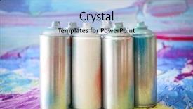  Presentation with aerosol - PPT theme featuring aluminum aerosol cans with paints background and a light blue colored foreground