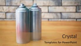  Presentation with aerosol - Slide deck enhanced with aluminum aerosol cans with paints background and a gold colored foreground