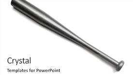  Presentation with baseball - Beautiful presentation featuring aluminum baseball bat isolated backdrop and a white colored foreground