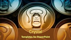 Presentation with beer - PPT theme enhanced with aluminum-beer-cans-top-view background and a tawny brown colored foreground