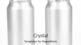  Presentation with cans canned tuna isolated - Colorful slides enhanced with aluminum cans isolated on white backdrop and a  colored foreground