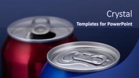  Presentation with soda - Presentation theme enhanced with aluminum-cans-of-soda-top background and a ocean colored foreground