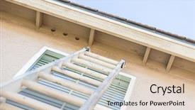  Presentation with safety construction - Audience pleasing PPT layouts consisting of aluminum construction ladder leaning backdrop and a lemonade colored foreground