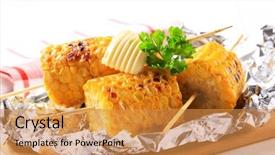  Presentation with indian food - PPT theme with aluminum foil - vegetarian food - grilled indian background and a gold colored foreground