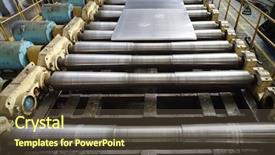  Presentation with steel mill - PPT theme enhanced with backgraund - large container building for workers background and a light gray colored foreground