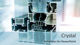  Presentation with turbine engine profile aviation technologies - PPT layouts enhanced with aluminum profile for window door background and a light blue colored foreground