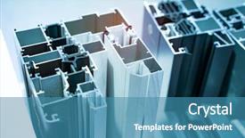  Presentation with construction company profile - Slide deck with aluminum profile for window door background and a teal colored foreground