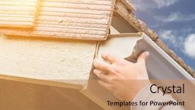  Presentation with gutter - Cool new PPT layouts with aluminum rain gutter to fascia backdrop and a coral colored foreground