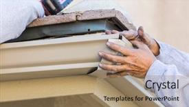  Presentation with gutter - Amazing slide set having aluminum rain gutter to fascia backdrop and a coral colored foreground