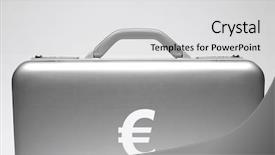  Presentation with euro - Colorful PPT theme enhanced with aluminum safety - briefcase with euro symbol backdrop and a light gray colored foreground