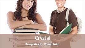  Presentation with alumni - Colorful slide deck enhanced with alumni meet - two young students backdrop and a coral colored foreground