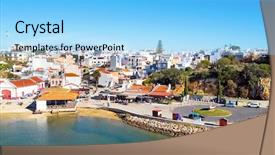  Presentation with algarve - Cool new presentation design with alvor in the algarve portugal backdrop and a light blue colored foreground