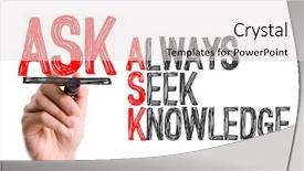  Presentation with acronym - PPT theme having always - hand with marker writing background and a light gray colored foreground