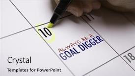  Presentation with goal - Slide deck featuring always be a goal digger background and a sky blue colored foreground