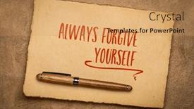  Presentation with forgive yourself - Slide set featuring always-forgive-yourself-inspirational-advice background and a coral colored foreground