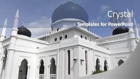  Presentation with mosque - Audience pleasing PPT theme consisting of alwi-mosque-the-landmark backdrop and a ocean colored foreground