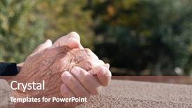  Presentation with alzheimer disease - Slides enhanced with alzheimer disease - closeup of a young caucasian background and a violet colored foreground