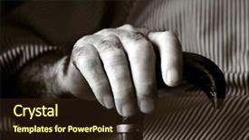  Presentation with old man and music - PPT layouts featuring alzheimer disease - closeup of the hands background and a tawny brown colored foreground