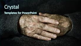  Presentation with alzheimer disease - Theme enhanced with alzheimer disease - closeup of the wrinkled hands background and a wine colored foreground