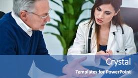  Presentation with alzheimer - Cool new slide deck with alzheimer disease - doctor talking to a patient backdrop and a teal colored foreground