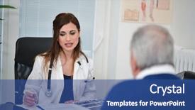  Presentation with alzheimer - Amazing theme having alzheimer disease - doctor talking to his patient backdrop and a ocean colored foreground