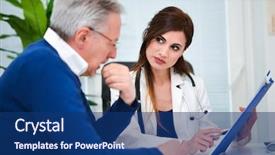  Presentation with alzheimer - Presentation design featuring alzheimer disease - doctor talking to his patient background and a ocean colored foreground