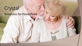  Presentation with husband and wife - Presentation consisting of alzheimer disease - elderly husband kissing his wife background and a lemonade colored foreground