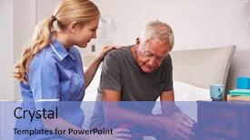  Presentation with alzheimer disease - Slides having alzheimer disease - nurse making home visit background and a light blue colored foreground