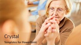  Presentation with nursing - Beautiful PPT layouts featuring alzheimer disease - nursing lady consoles a demented backdrop and a coral colored foreground