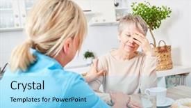  Presentation with nursing - Cool new PPT theme with alzheimer disease - nursing service at home backdrop and a light blue colored foreground