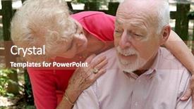  Presentation with alzheimer disease - Beautiful presentation theme featuring alzheimer disease - senior couple the wife is backdrop and a red colored foreground
