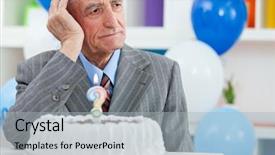  Presentation with alzheimer disease - Slide set consisting of alzheimer disease - senior man sitting front background and a light gray colored foreground