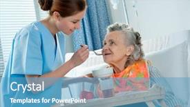  Presentation with alzheimer disease - Audience pleasing presentation consisting of alzheimer disease - senior woman 90 years old backdrop and a teal colored foreground