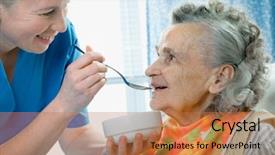  Presentation with alzheimer disease - Theme having garnish with pumpkin roasted chicken legs and juice closeup horizontal background and a coral colored foreground