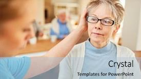  Presentation with alzheimer disease - Cool new theme with alzheimer s disease - senior woman with dementia backdrop and a light blue colored foreground