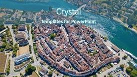  Presentation with medieval - PPT layouts with am - aerial view of stein-am-rhein medieval background and a ocean colored foreground