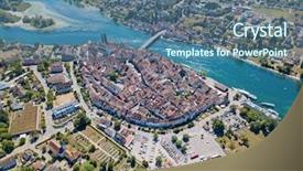  Presentation with city of chicago aerial view - Colorful slide deck enhanced with am - aerial view of stein-am-rhein medieval backdrop and a  colored foreground