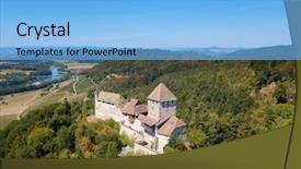  Presentation with city of chicago aerial view - Cool new presentation theme with am - aerial view of stein-am-rhein medieval backdrop and a light blue colored foreground